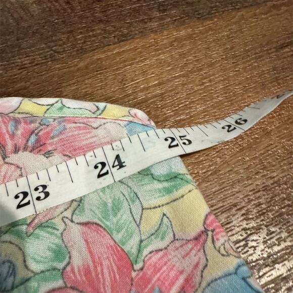 Simply Basic 3X Floral Print Sleeveless Knee Length Housecoat Pearl Snap Pockets - Picture 6 of 7